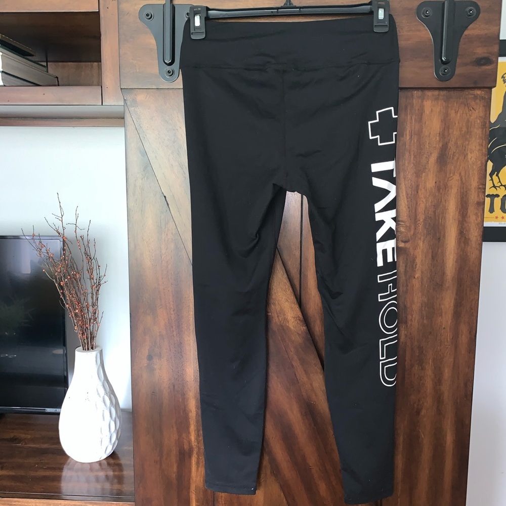 SO iLL black leggings with Take Hold logo